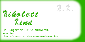nikolett kind business card